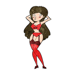 cartoon woman in lingerie