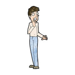 cartoon worried man