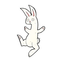funny cartoon white rabbit