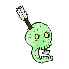 funny cartoon skull and arrow