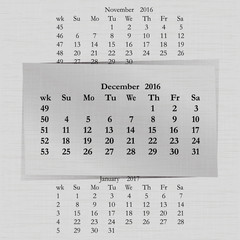 calendar month for 2016 pages December