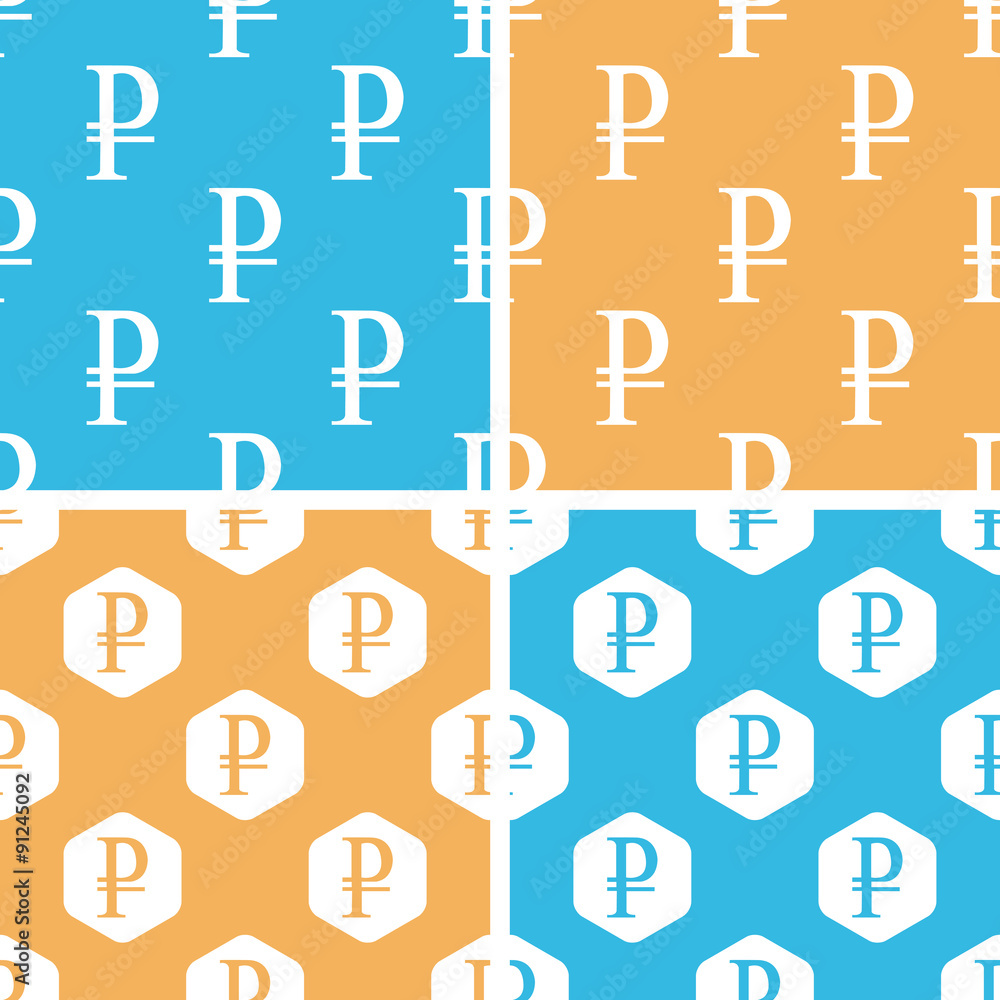 Poster rouble pattern set, colored