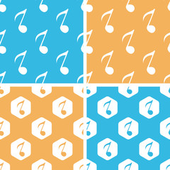 Eighth note pattern set, colored