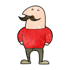 cartoon bald man with mustache