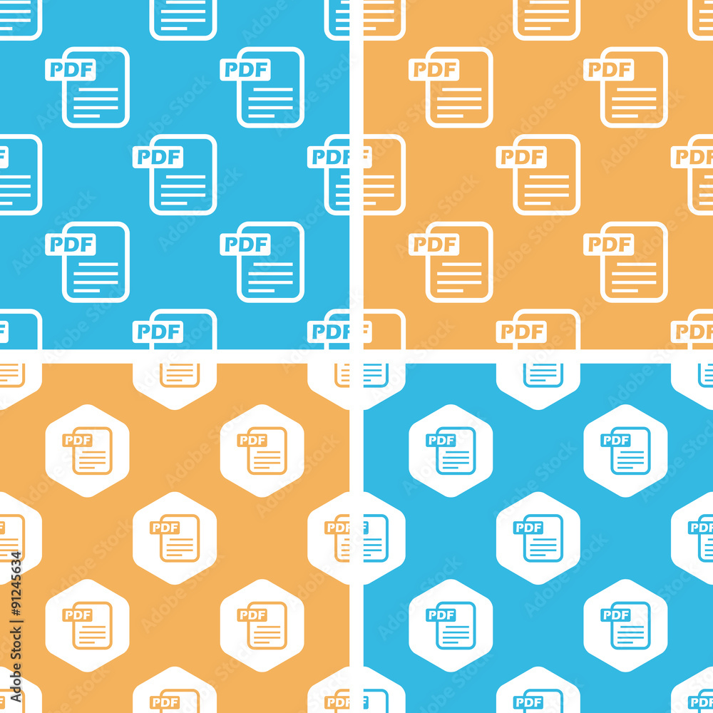 Poster pdf document pattern set, colored