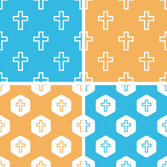 Catholic cross pattern set, colored