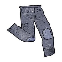 cartoon patched old jeans