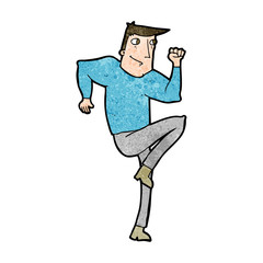 cartoon man jogging on spot