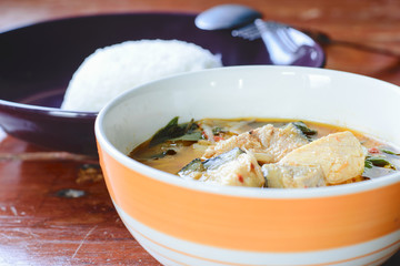Red curry with fish