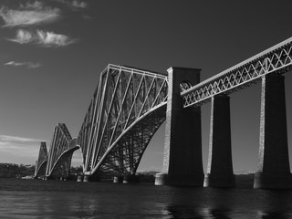 An infrared image of the Forth Rail Bridge, South Queensferry, Scotland