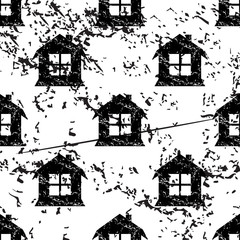 House pattern grunge, monochrome