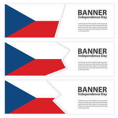 czech republic Flag banners collection independence day