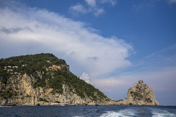 Naklejka premium Faraglioni island and cliffs, Capri, Italy