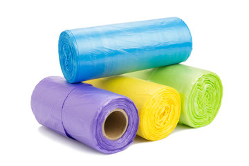 Colored garbage bags roll