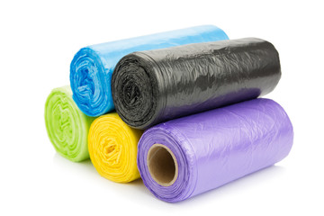 Colored garbage bags roll