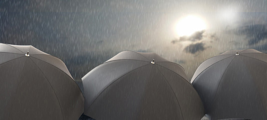 rain with umbrella