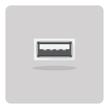 Vector of flat icon, usb port on isolated background