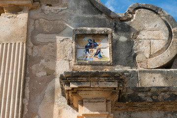 Fototapeta na wymiar Chapel on top of the hill known as Calvary in Pollenca, Mallorca island, Spain