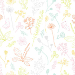 Floral vector seamless pattern.