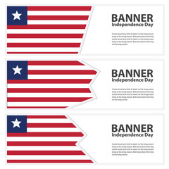 Fototapeta premium liberia Flag banners collection independence day