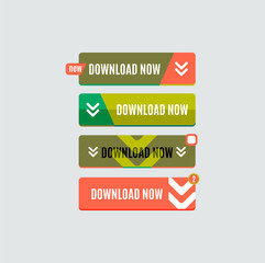 Colorful download web button. Modern flat design.