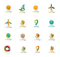 Set of abstract travel logo icons. Business, app or internet web