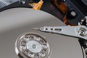 Internals of a harddisk HDD.