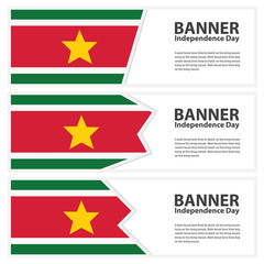 suriname Flag banners collection independence day