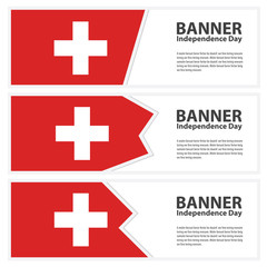switzerland Flag banners collection independence day