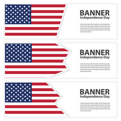 united states of american Flag banners collection independence d