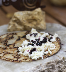 Hungarian traditional pancake with cheese specialty 