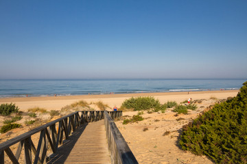 Fototapeta na wymiar Playa de la Barrosa bei Novo Sancti Petri, Costa de la Luz, Span