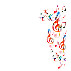 Colorful background with music notes