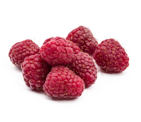 Raspberries isolated on white background