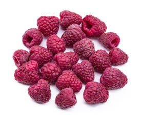 Raspberries isolated on white background