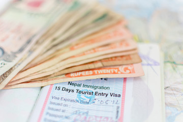 Nepal Immigration Visa for tourism and Nepali Notes
