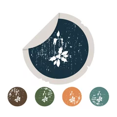 Fotobehang Hokusai The Great Wave Christmas camdle icon  © LynxVector