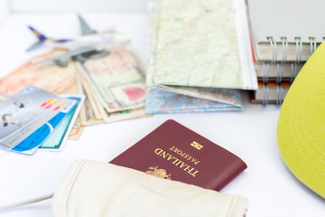 Thailand passport for tourism in pocket
