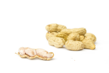 ฺBoiled groundnuts isolated on white background