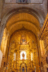 Fototapeta na wymiar Avila Cathedral Basilica Altar Statue Mary Painting Spain