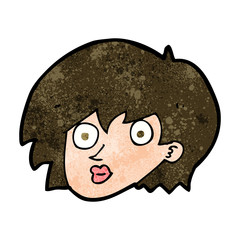 cartoon surprised female face