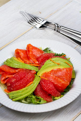 Smoked Salmon, Avocado and Grapefruit Salad