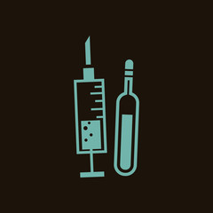 Syringe and ampule icon