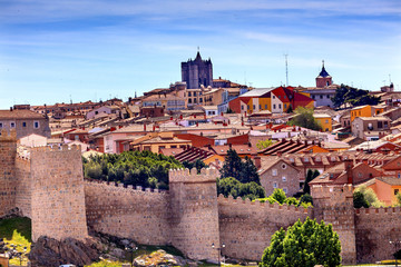 Avila Castle Walls Ancient Medieval City Cityscape Castile Spain © Bill Perry