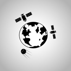 Sputnik flying over land