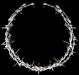  couronne de fils de fer barbelé sur fond noir