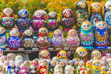 Matryoshkas in souvenir shop in Riga, Latvia.