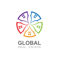 Global Building and real estate city illustration. Abstract background