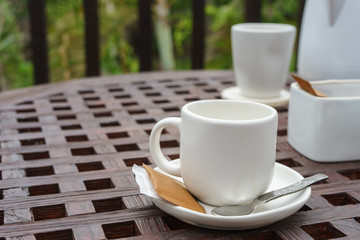 Coffee cup and equipment
