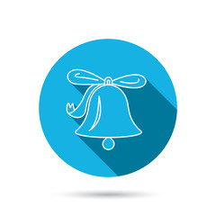Ringing bell icon. Sound handbell sign.